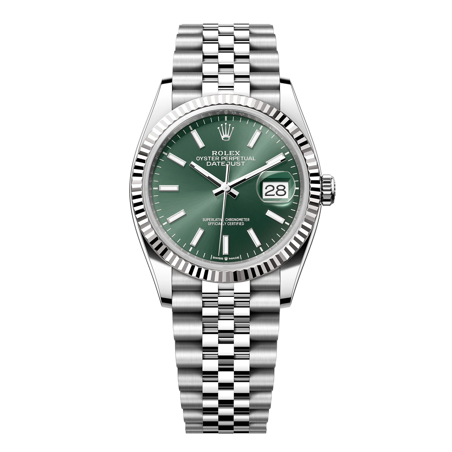 Rolex watch with a green dial 